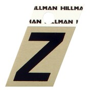 HILLMAN 1.5 in. Black Aluminum Self-Adhesive Letter Z 1 pc, 6PK 840544